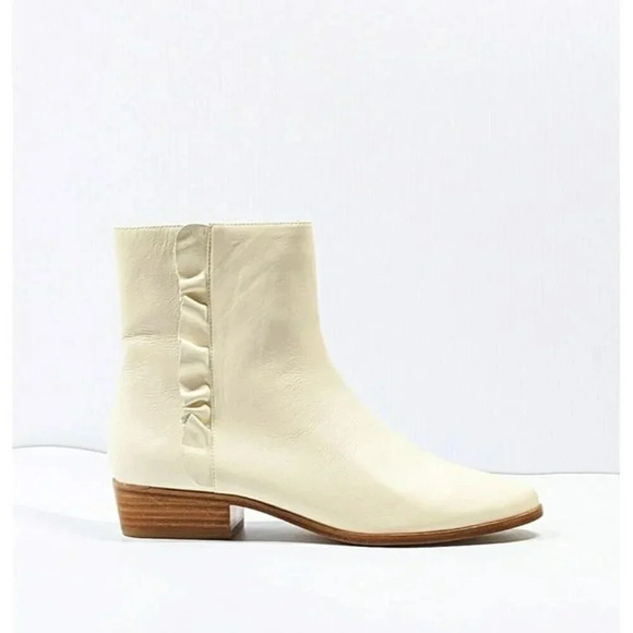 Joie Women's Laleh Ruffle Shell Leather Ankle Booties Size 39.5 EU (MSRP $368) - Picture 2 of 11